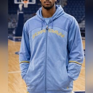 Y2K Jordan Full Zip Hoodie Mesh Track Jacket Light Blue XL